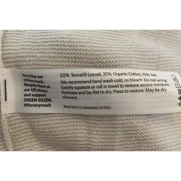 Eileen Fisher Ballet Neck Short Sleeve Long Tunic Sweater Womens Medium (661) - Picture 4 of 4